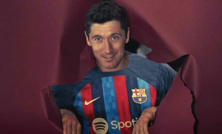 robert lewandowski t shirt barcelona