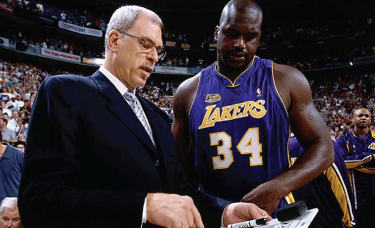 Shaquille O'Neal and Phil Jackson