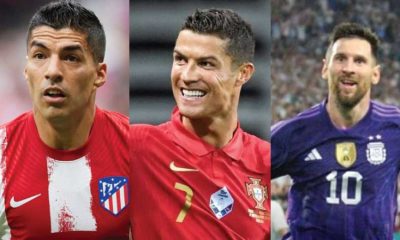 Luis Suarez, Cristiano Ronaldo, Lionel Messi