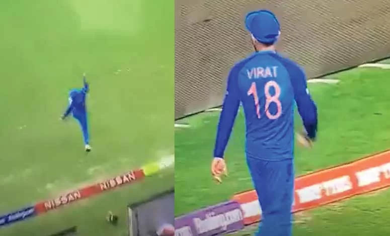 Watch- Virat Kohli's gravity-defying catch against Australia takes the  internet by storm
