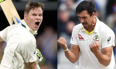 Steve Smith and Mitchell Starc (Source - Twitter)