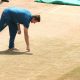 Steve Smith inspecting the pitch in Indore