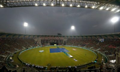 Ekana Stadium Pitch covered due to rain