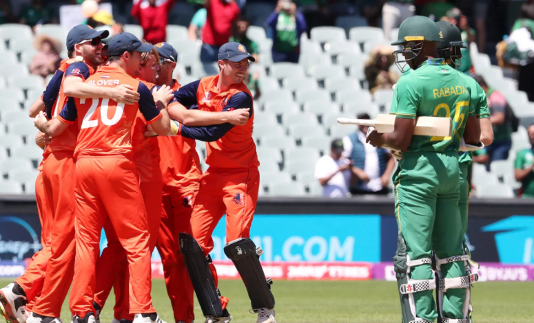Kagiso Rabada looks on as Netherlands beat South Africa in 20-20 World Cup 2022