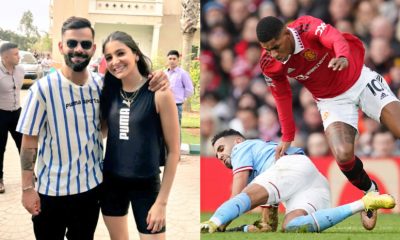 Virat Kohli with Anushka Sharma, Manchester United v Manchester City