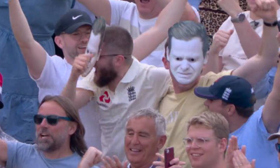 Crowd wearing Smith's mask